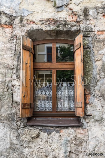 Picture of Old window on ancient wall